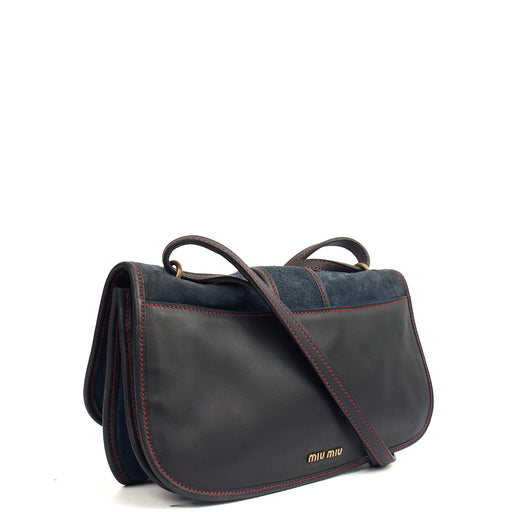 Picture of Miu Miu Shoulder Bag Shoulder Bag in Navy, Suede