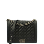 Picture of Chanel Shoulder Bag Boy - Large in Black, Calfskin Leather