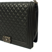 Picture of Chanel Shoulder Bag Boy - Large in Black, Calfskin Leather