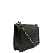 Picture of Chanel Shoulder Bag Boy - Large in Black, Calfskin Leather