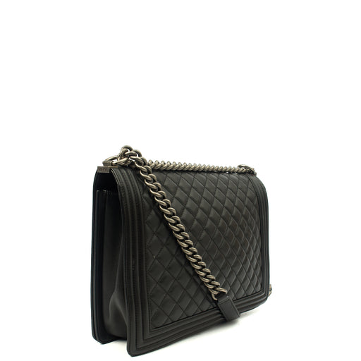 Picture of Chanel Shoulder Bag Boy - Large in Black, Calfskin Leather