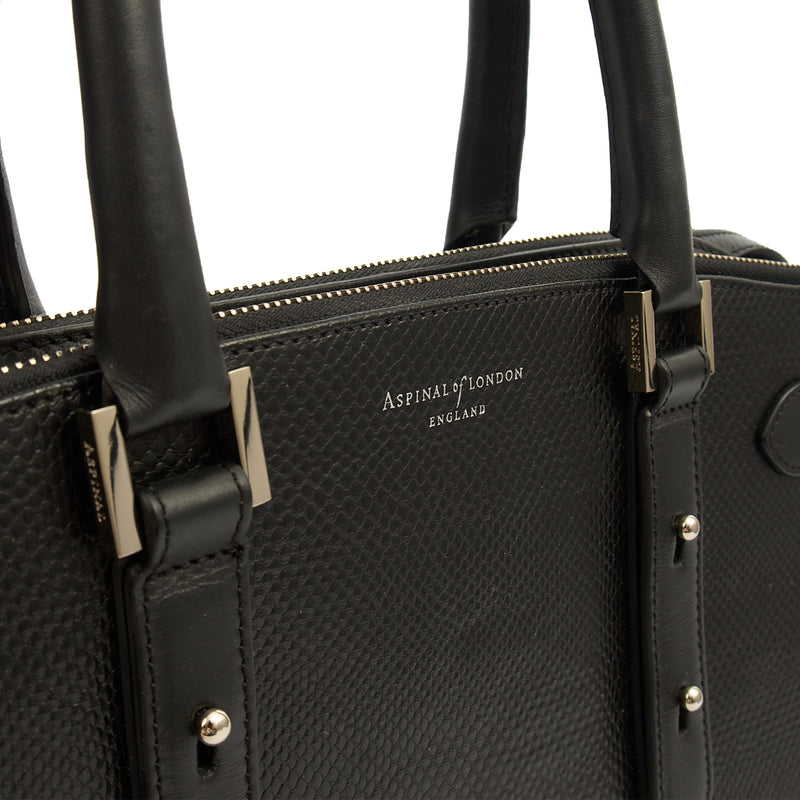 Picture of Aspinal of London Tote London Tote - Midi in Black, Leather