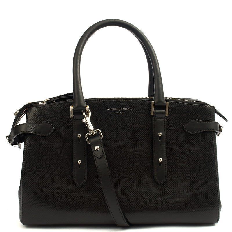 Picture of Aspinal of London Tote London Tote - Midi in Black, Leather