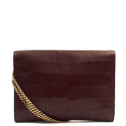 Picture of Mulberry Shoulder Bag Delphie in Oxblood, Exotic Effect Leather