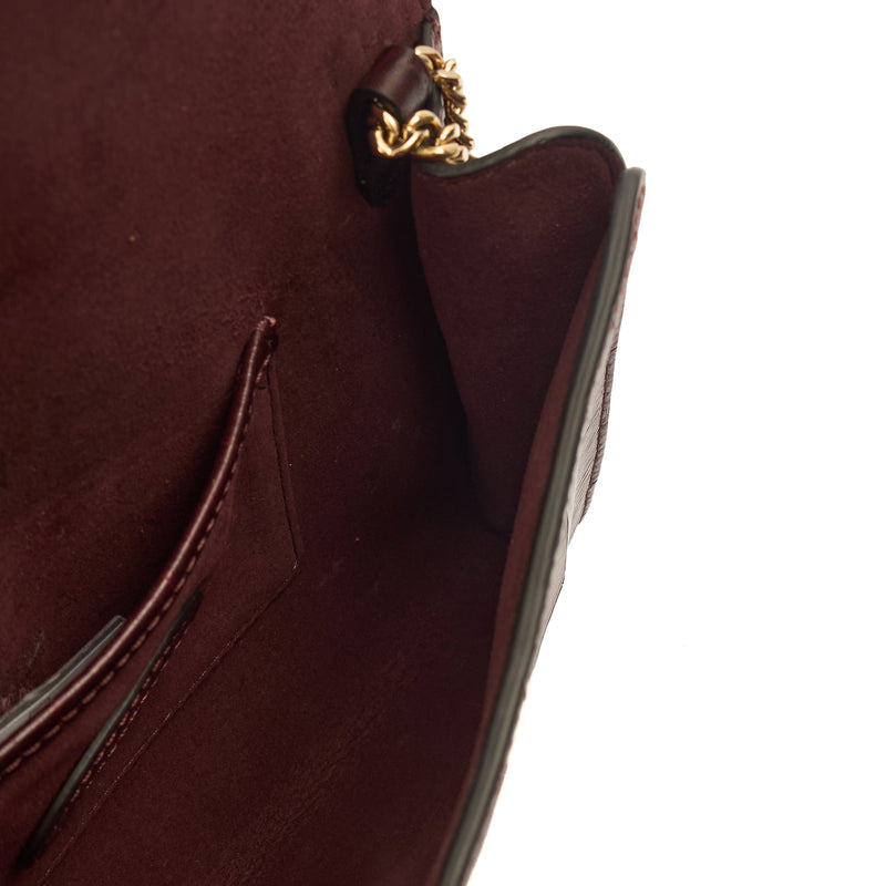 Picture of Mulberry Shoulder Bag Delphie in Oxblood, Exotic Effect Leather