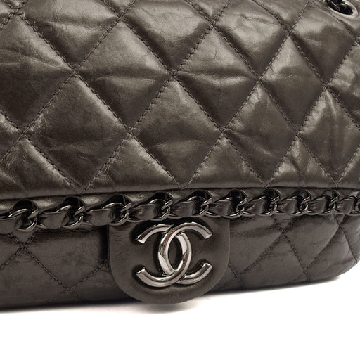 Picture of Chanel Shoulder Bag Flap Bag in Metallic, Calfskin Leather