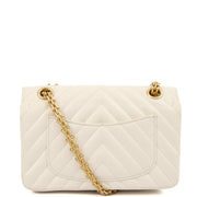 Picture of Chanel Cross Body Chevron Flap Bag  in White, Calfskin Leather