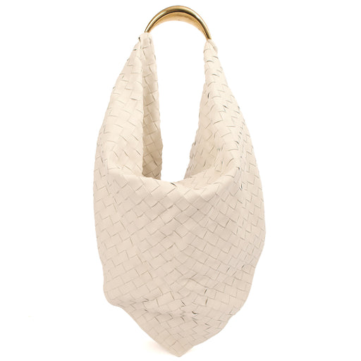 Picture of Bottega Veneta Tote Foulard in White, Intrecciato Nappa