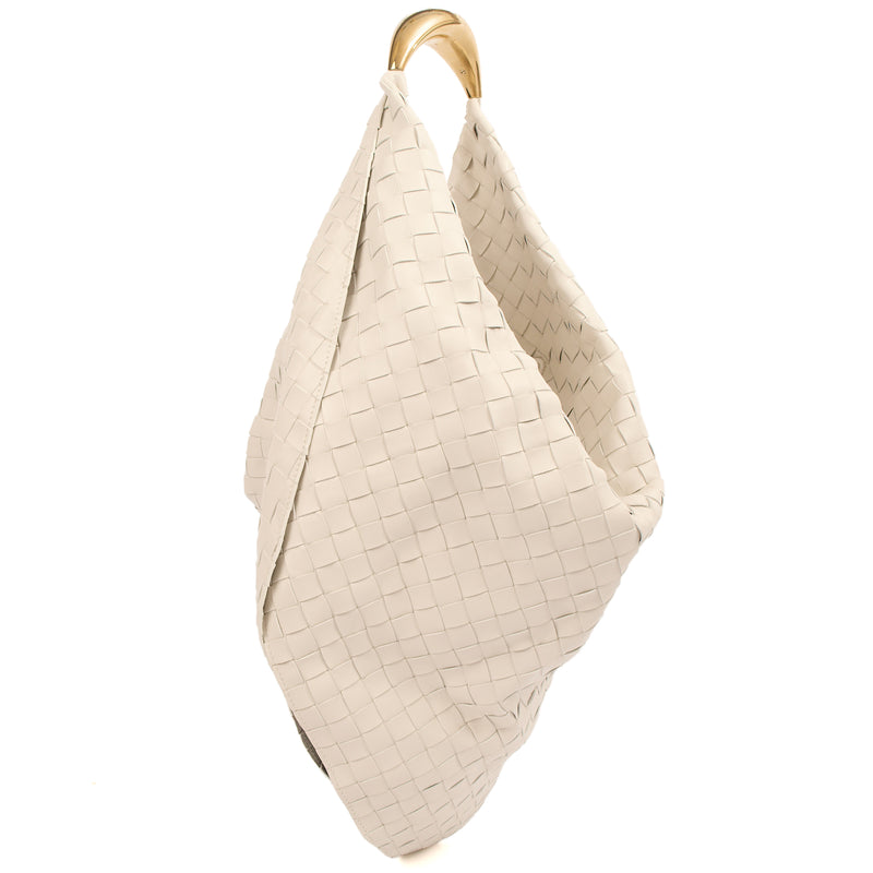Picture of Bottega Veneta Tote Foulard in White, Intrecciato Nappa