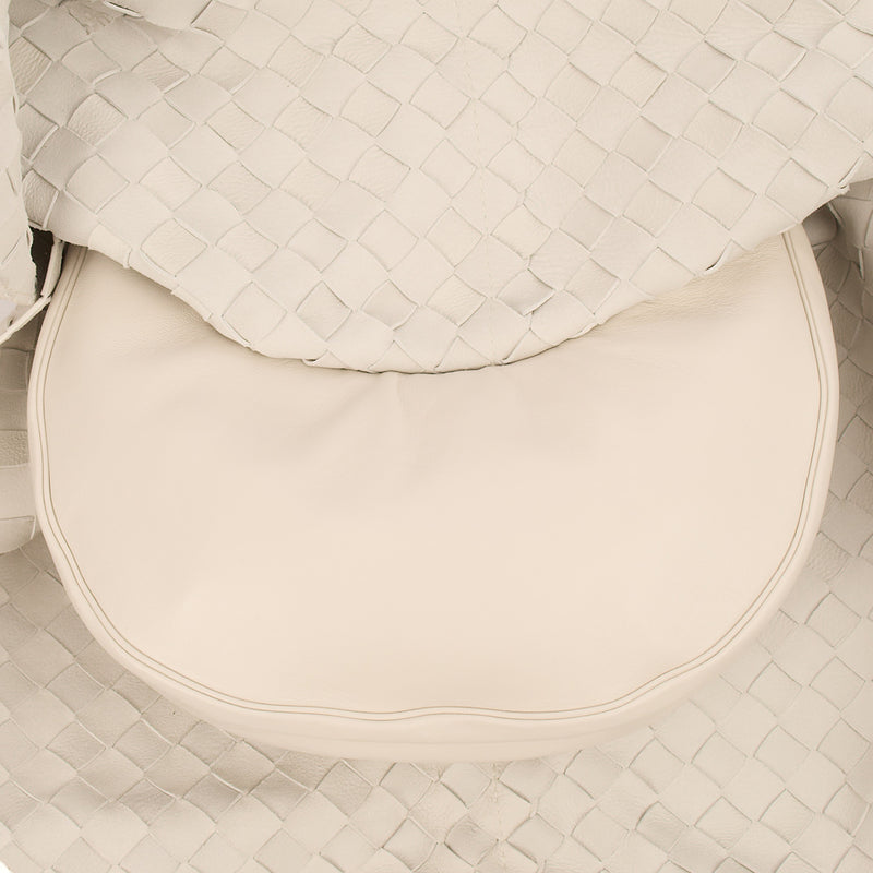 Picture of Bottega Veneta Tote Foulard in White, Intrecciato Nappa