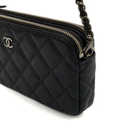 Picture of Chanel Cross Body Double Zip Crossbody in Black, Caviar Leather
