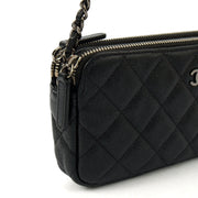 Picture of Chanel Cross Body Double Zip Crossbody in Black, Caviar Leather