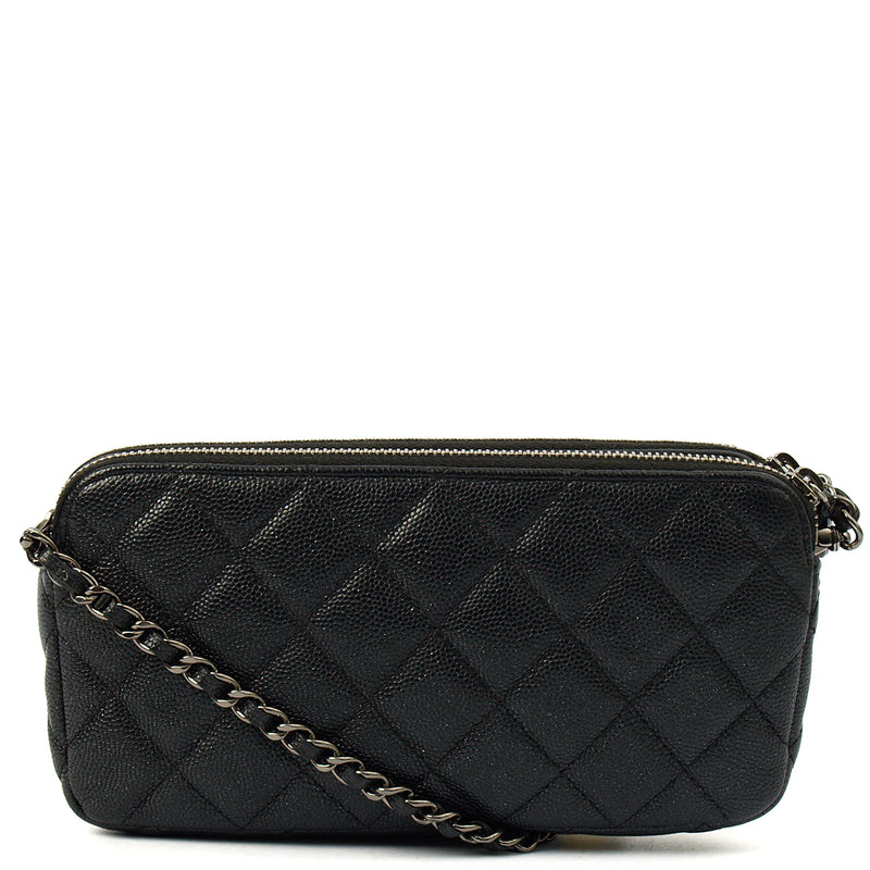 Picture of Chanel Cross Body Double Zip Crossbody in Black, Caviar Leather