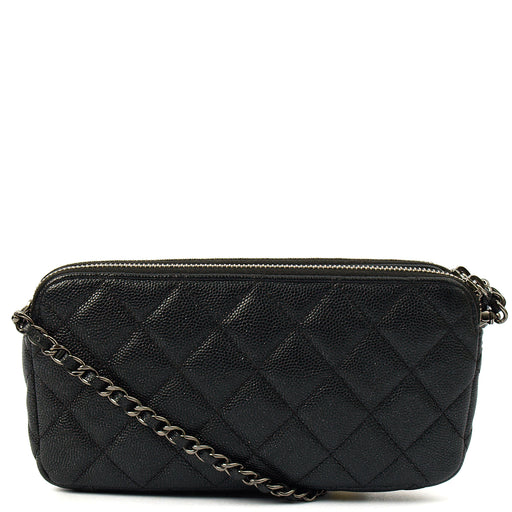 Picture of Chanel Cross Body Double Zip Crossbody in Black, Caviar Leather