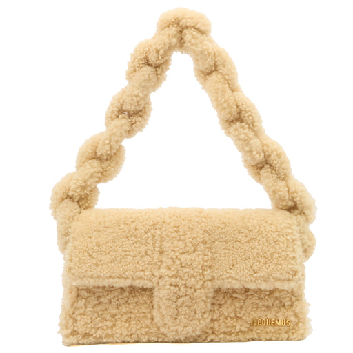 Picture of Jacquemus Shoulder Bag Le Bambinou in Cream, Shearling