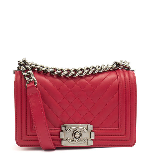 Picture of Chanel Shoulder Bag Boy - Small in Pink, Calfskin Leather