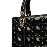 Picture of Christian Dior Top Handle Lady Dior - Medium in Black, Patent Leather