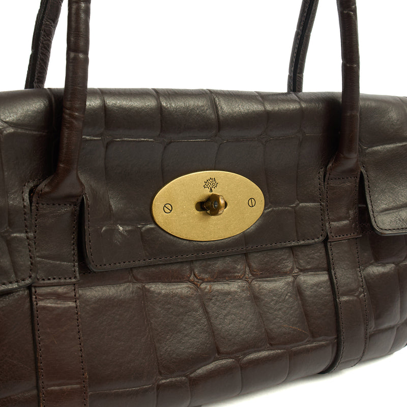 Picture of Mulberry Shoulder Bag Bayswater East West in Brown, Exotic Effect Leather