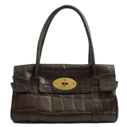 Picture of Mulberry Shoulder Bag Bayswater East West in Brown, Exotic Effect Leather