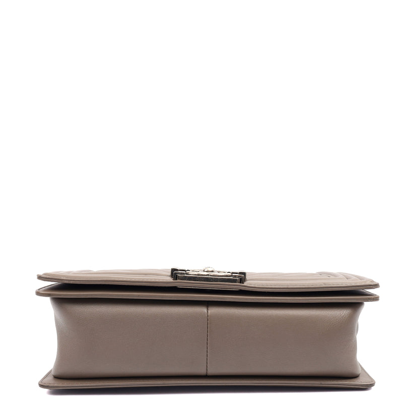 Picture of Chanel Shoulder Bag Boy - Medium in Grey, Calfskin Leather