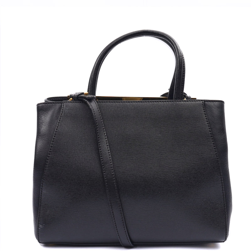 Picture of Fendi Tote 2Jour - Medium  in Black, Leather