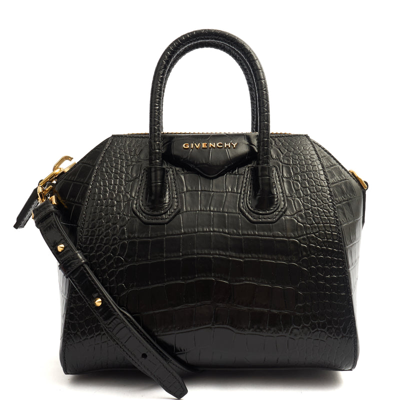 Picture of Givenchy Top Handle Antigona - Mini in Black, Exotic Effect Leather