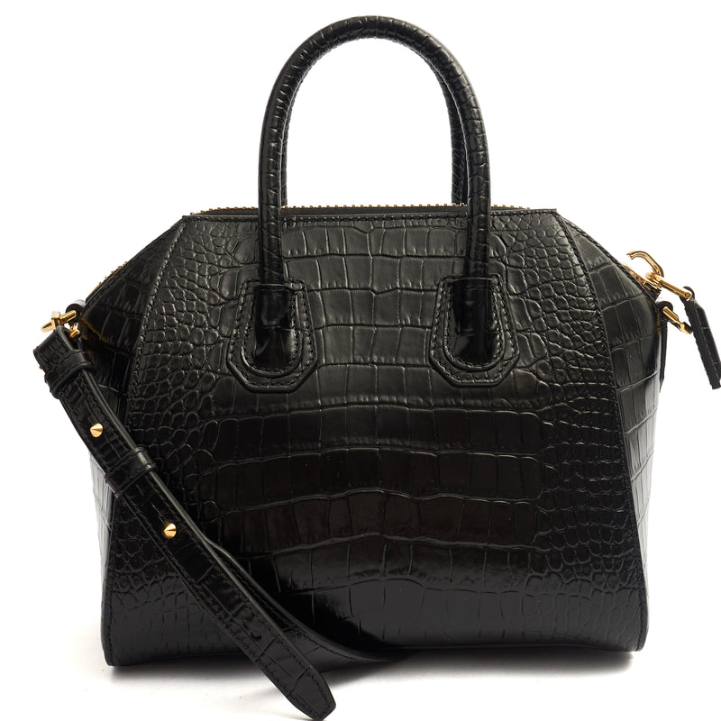Picture of Givenchy Top Handle Antigona - Mini in Black, Exotic Effect Leather