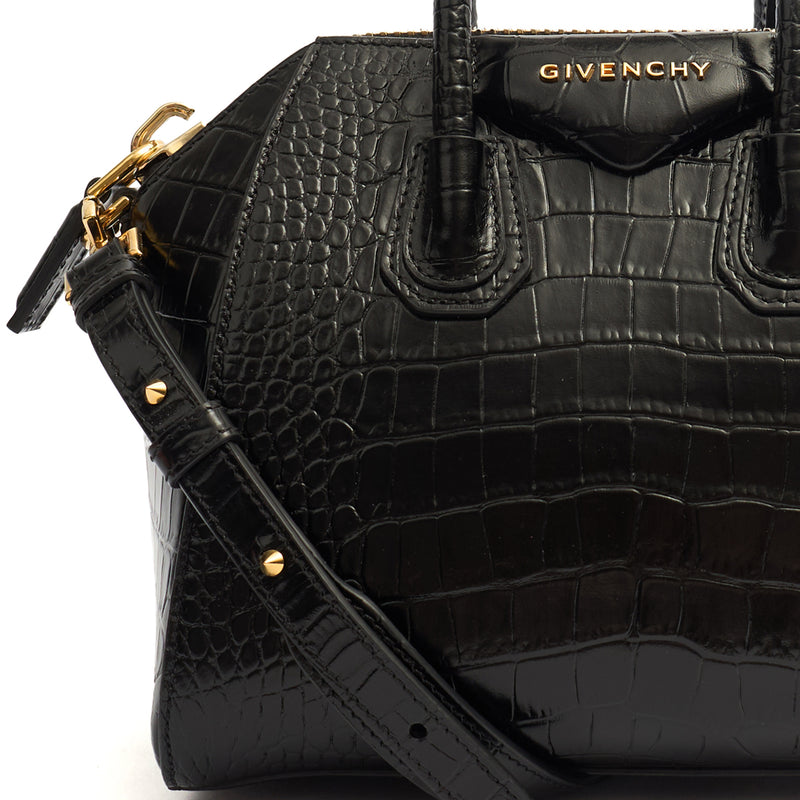 Picture of Givenchy Top Handle Antigona - Mini in Black, Exotic Effect Leather
