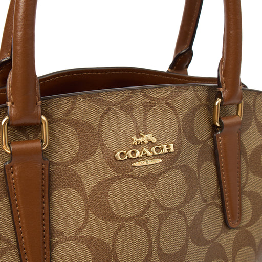 Picture of Coach Cross Body Rowan Satchel in Brown, Leather