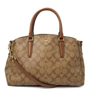 Picture of Coach Cross Body Rowan Satchel in Brown, Leather