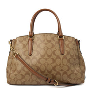 Picture of Coach Cross Body Rowan Satchel in Brown, Leather