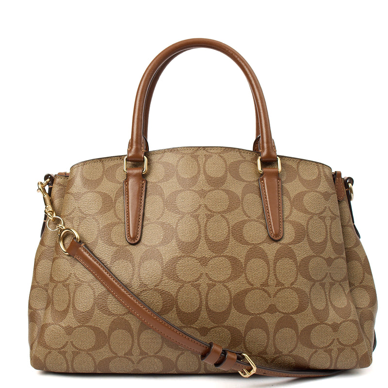 Picture of Coach Cross Body Rowan Satchel in Brown, Leather