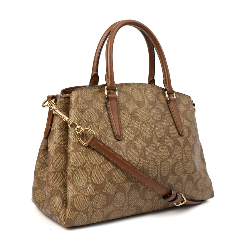 Picture of Coach Cross Body Rowan Satchel in Brown, Leather