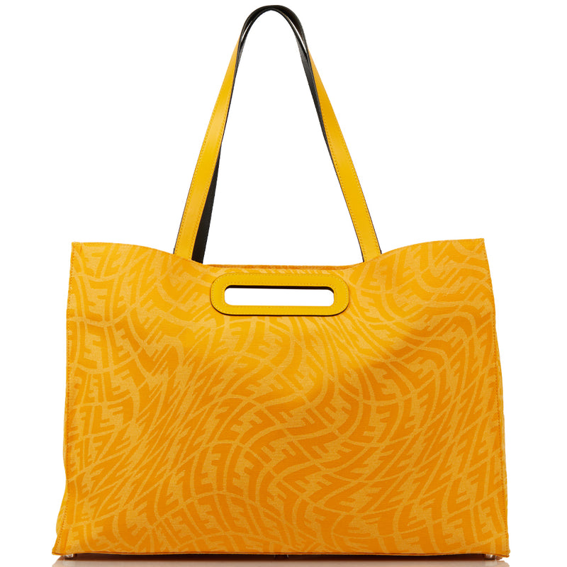 Picture of Fendi Tote Shopper Bag in Yellow, Fabric