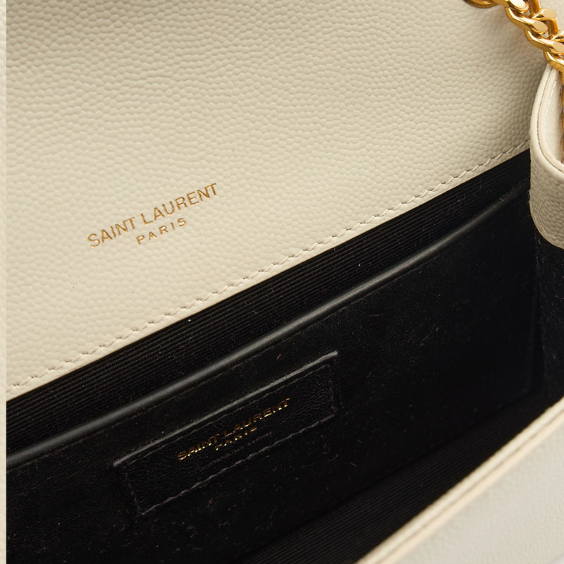 Picture of Saint Laurent Cross Body Kate Small in White, Calfskin Leather
