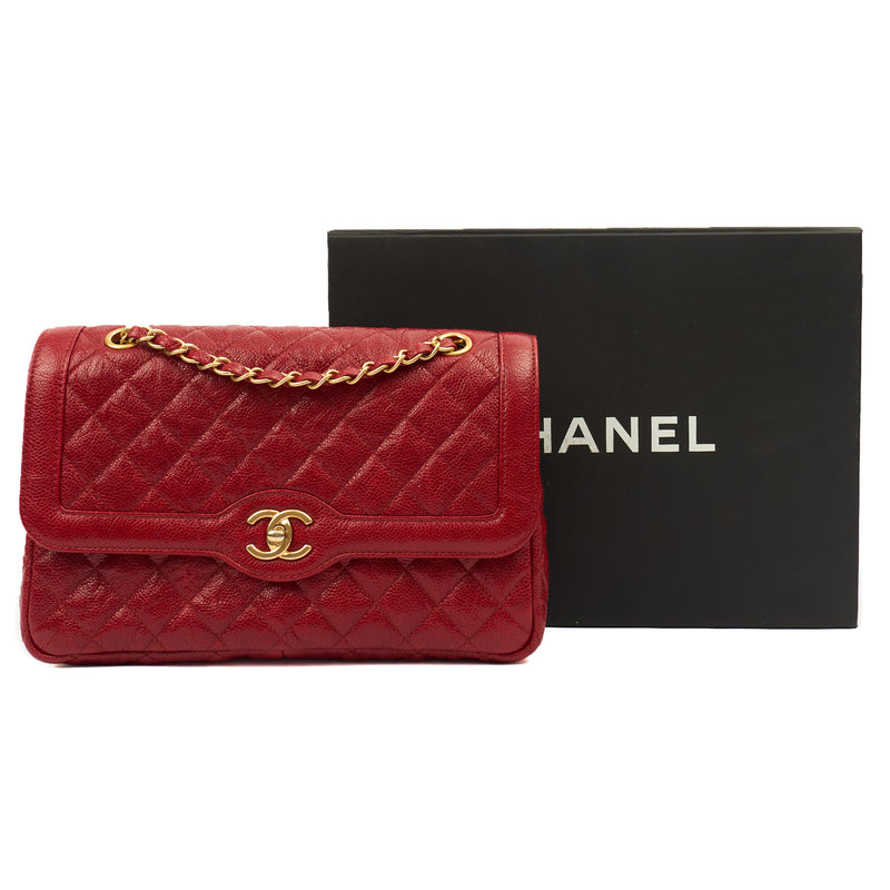 Picture of Chanel Shoulder Bag Flap Bag in Red, Caviar Leather