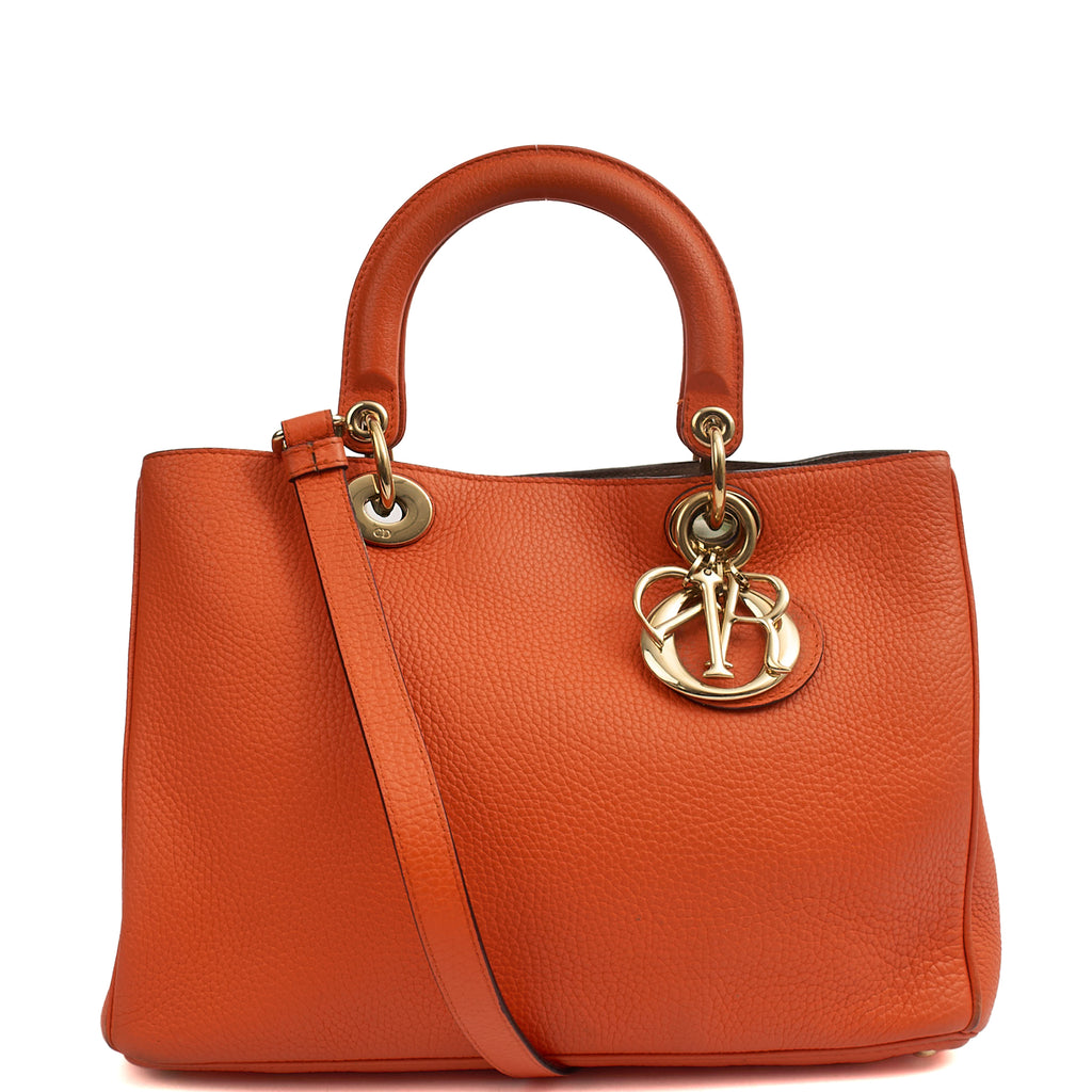CHRISTIAN DIOR フリスビー 赤　オレンジ Christian Dior Diorissimo tote in Orange, Leather | The Handbag Clinic