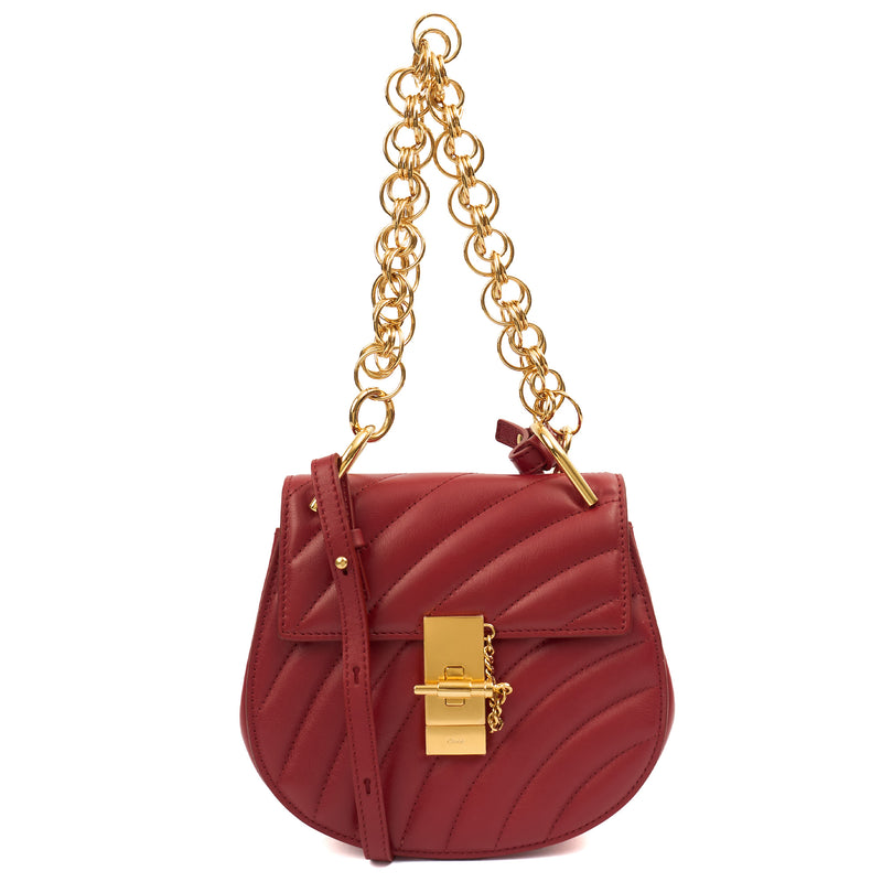 Picture of Chloe Cross Body Drew - Mini in Red, Calfskin Leather