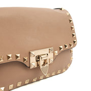 Picture of Valentino Cross Body Rockstud Chain Wallet in Neutral, Calfskin