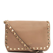 Picture of Valentino Cross Body Rockstud Chain Wallet in Neutral, Calfskin