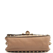 Picture of Valentino Cross Body Rockstud Chain Wallet in Neutral, Calfskin