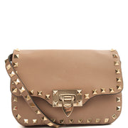 Picture of Valentino Cross Body Rockstud Chain Wallet in Neutral, Calfskin