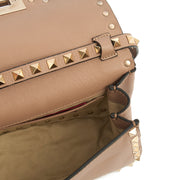 Picture of Valentino Cross Body Rockstud Chain Wallet in Neutral, Calfskin
