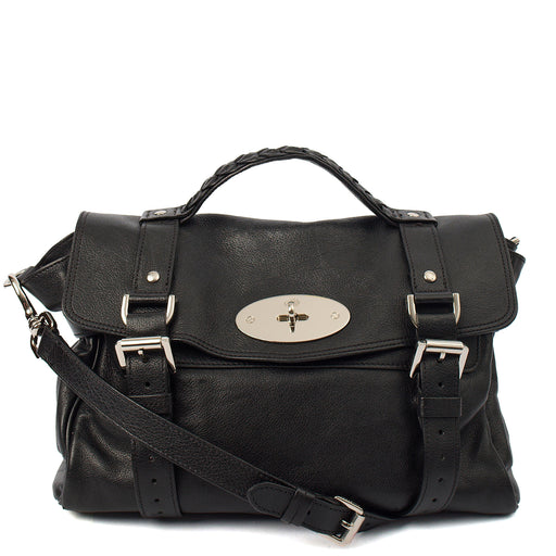 Picture of Mulberry Satchel Alexa in Black, Calfskin Leather