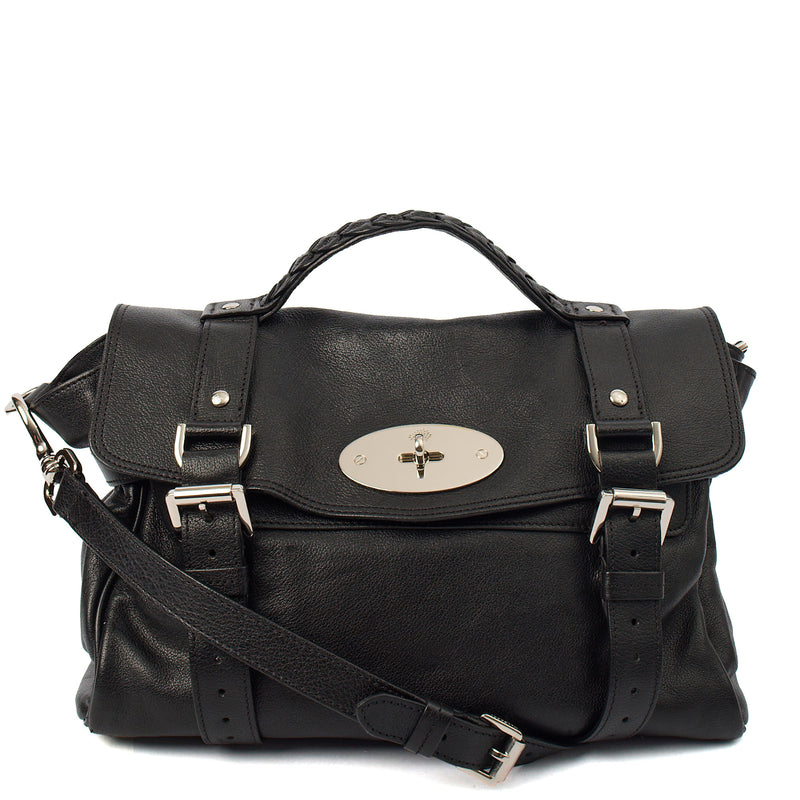 Picture of Mulberry Satchel Alexa in Black, Calfskin Leather