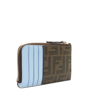 Picture of Fendi Clutch Compact Wallet in Brown Jacquard FF, Leather