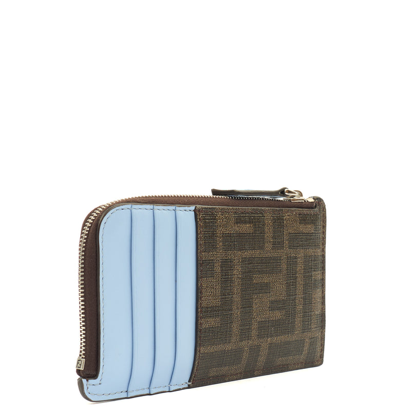 Picture of Fendi Clutch Compact Wallet in Brown Jacquard FF, Leather