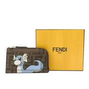 Picture of Fendi Clutch Compact Wallet in Brown Jacquard FF, Leather