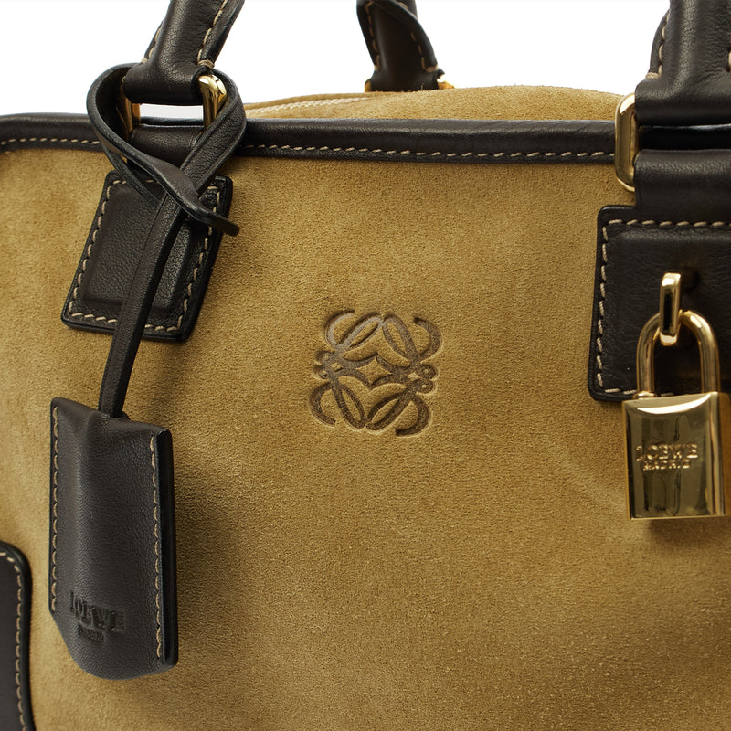 Picture of Loewe Top Handle Amazona 28 in Brown, Suede