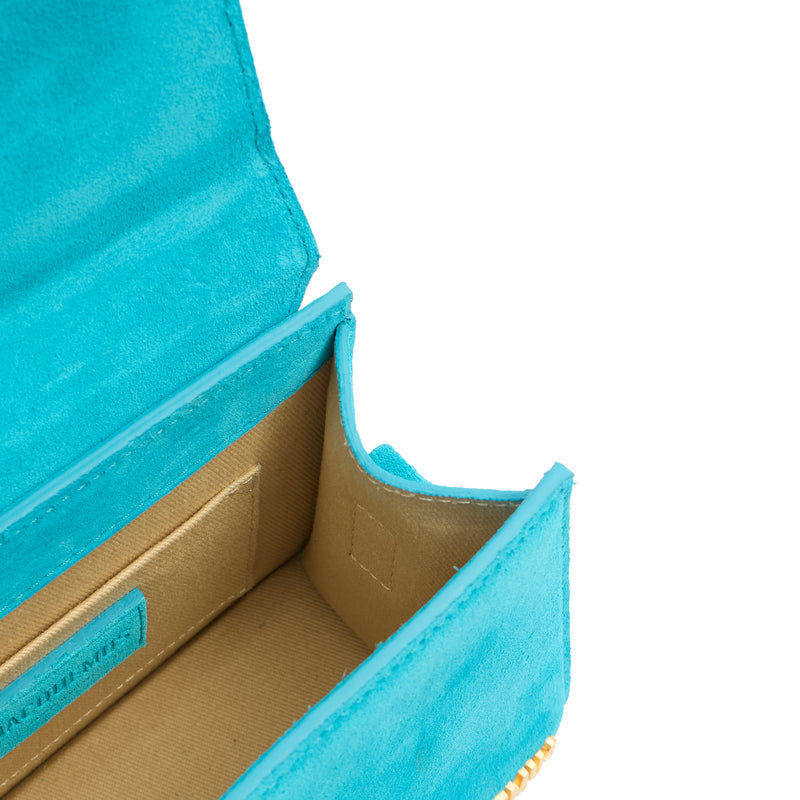 Picture of Jacquemus Top Handle Le Chiquito Moyen in Blue, Suede